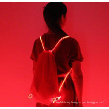 Fashion Customized Logo LED Light Drawstring Backpack Bag